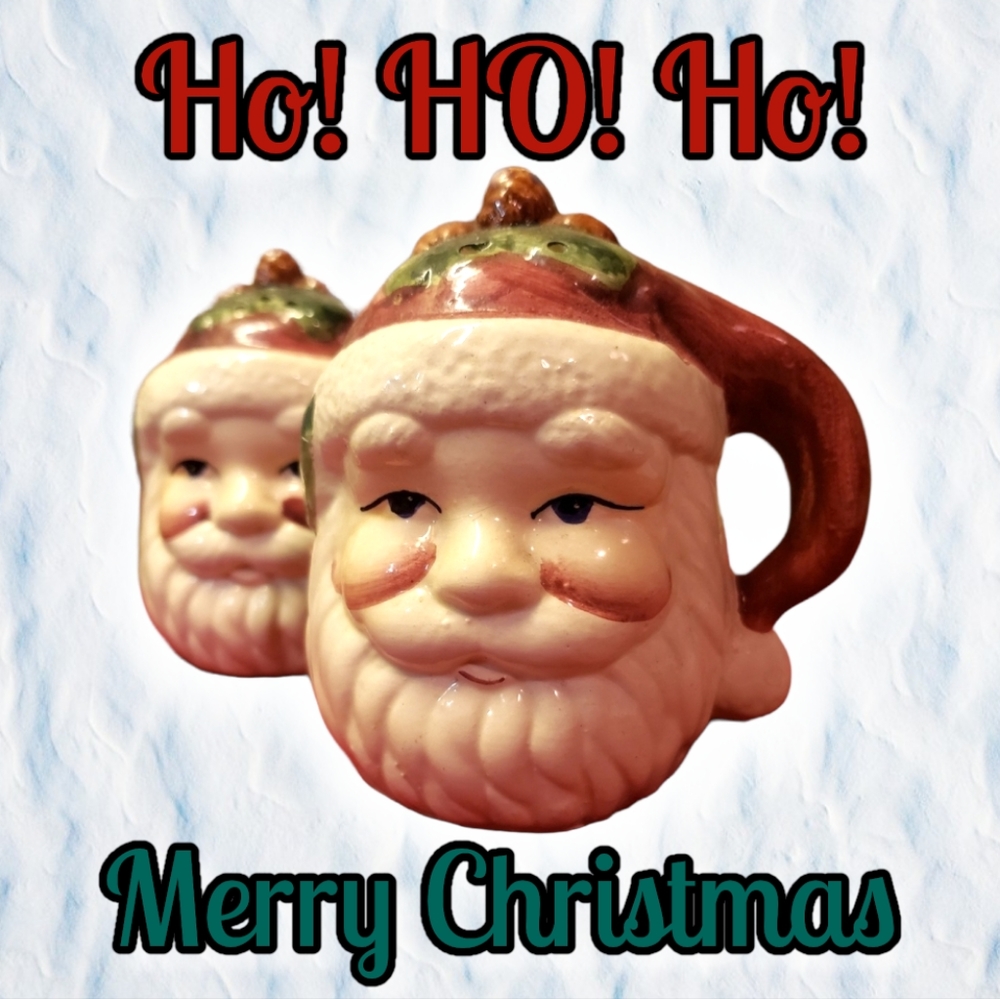 Vtg Salt & Pepper Shakers Santa 🎅 With Handles
